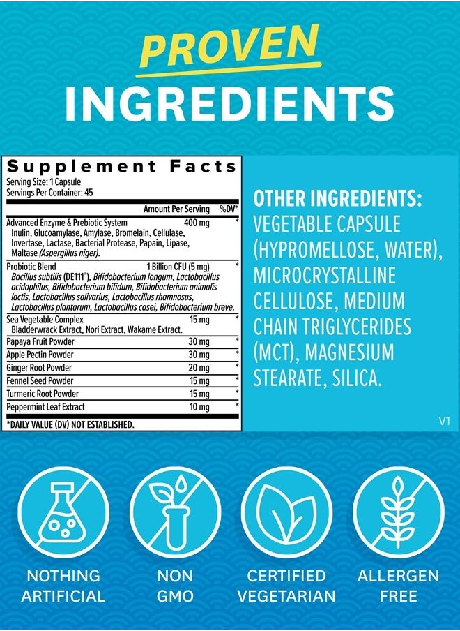 Zenwise Health - Zenwise Digestive Enzymes - Probiotic Multi Enzymes with Probiotics and Prebiotics for Bloating Relief for Women and Men, Bromelain and More for Gut Health and Digestion (45 Count) - Image 1