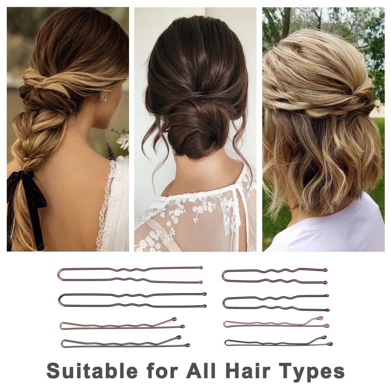 Jelara 250 Pcs Hair Pins Bobby Pins Brown Hair with Storage Box, Wavy Bobby Pins 2inch 2.4inch, U Shaped Hair Pins 2inch 2.8inch, Suitable for All Hair Types, Hair Clips Hair Pin for Women and Girls - Image 5
