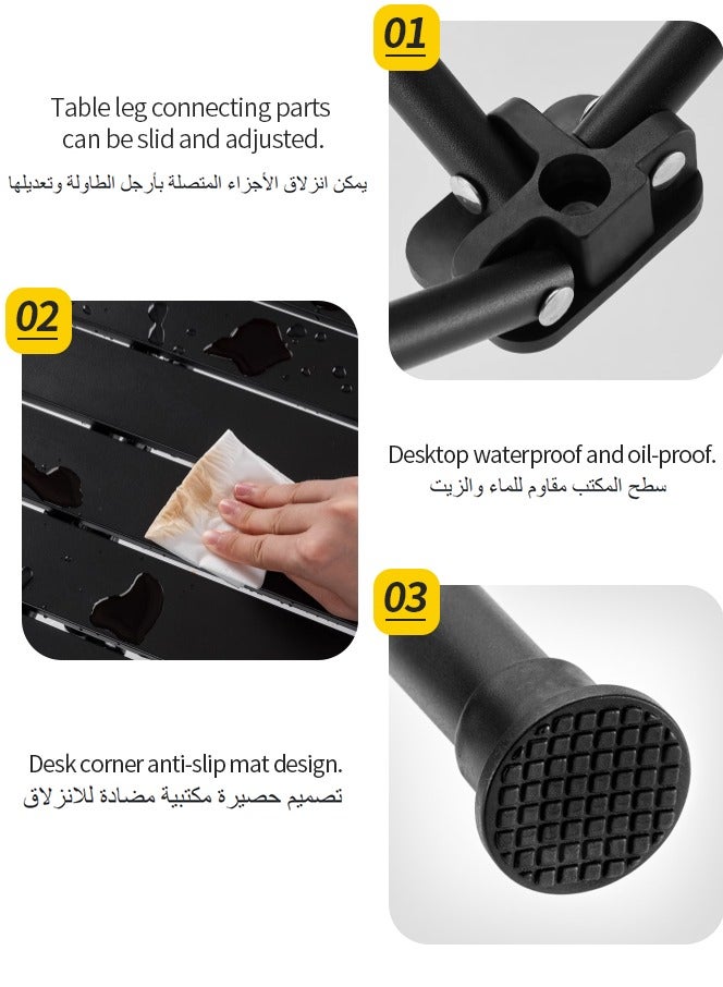 Snooe Folding Table, Portable Camping Table, Aluminum Collapsible Table Top, Ultralight Compact With Carry Bag For Outdoor, Beach, Bbq, Picnic, Cooking, Festival, Indoor, Office(large) - Image 5