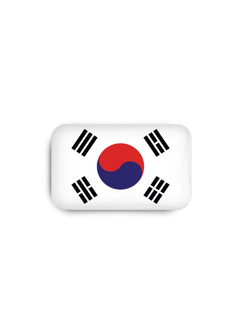 971MEDIA SOUTH KOREA Flag - Metal Badge Epoxy Coated with Magnetic Pin that Doesn't Tear Clothes  - Image 2
