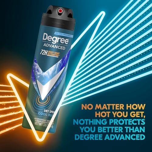 Degree Men Antiperspirant Deodorant Dry Spray Cool Rush 12 Count 72Hour Sweat and Odor Protection Deodorant for Men With Body Heat Activated Technology 38 oz - Image 5