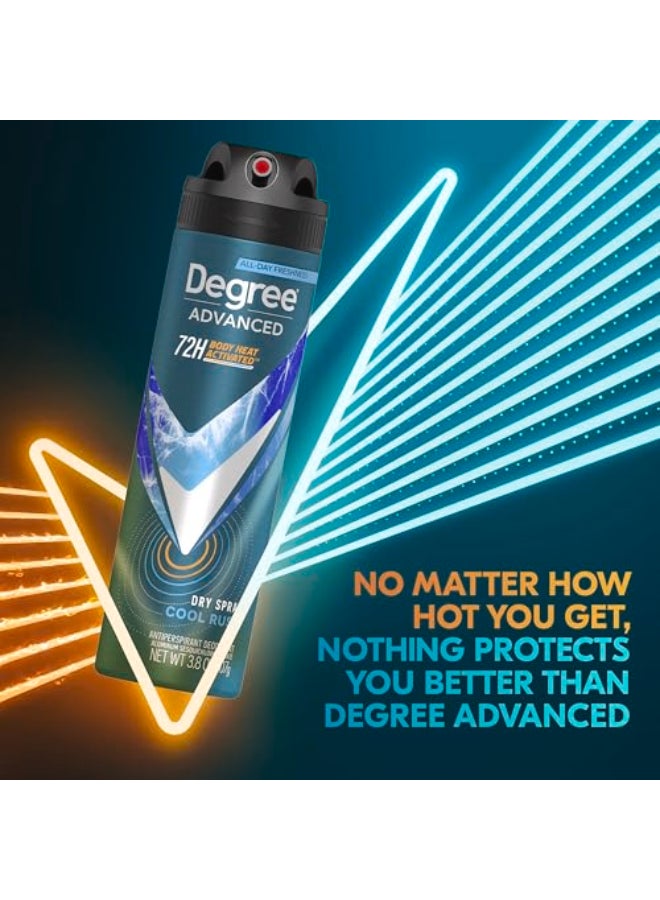 Degree Men Antiperspirant Deodorant Dry Spray Cool Rush 12 Count 72Hour Sweat and Odor Protection Deodorant for Men With Body Heat Activated Technology 38 oz - Image 4