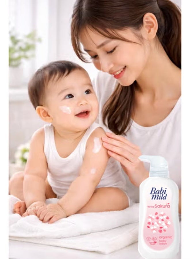 BABIMILD Organic Baby Body Lotion White Sakura 350ml - Image 2