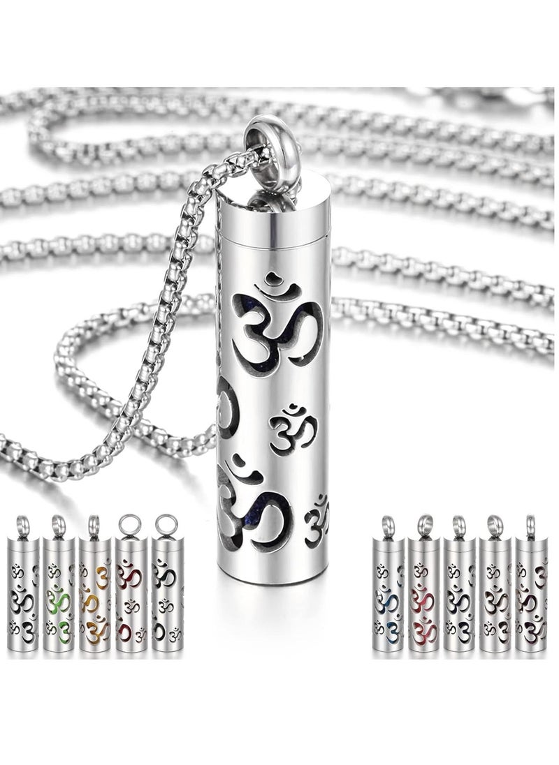 Meetion MEETION Essential Oil Necklace With 10pcs Felt Pads, Aromatherapy Pendant Necklace 316L Stainless Steel Diffuser Necklace, Essential Oil Jewelry Gift for Men Women  - Image 1