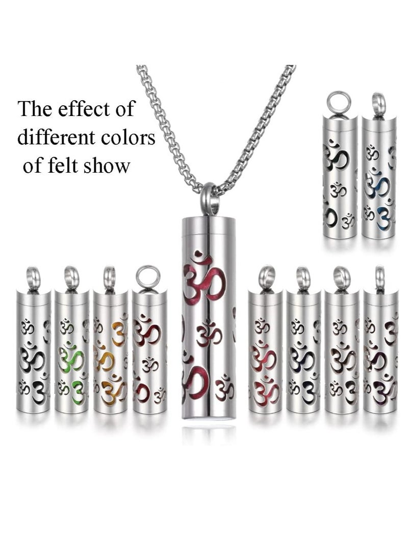 Meetion MEETION Essential Oil Necklace With 10pcs Felt Pads, Aromatherapy Pendant Necklace 316L Stainless Steel Diffuser Necklace, Essential Oil Jewelry Gift for Men Women  - Image 4