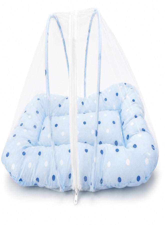 DADDY - G DADDY G 3-in-1 Baby & Sleeping Bag for Newborn | Portable Cotton Baby Bedding Set | Unisex Carry Nest & Baby Holder for New Born | Soft & Lightweight Infant Sleep Bag (Net Bed Blue Dot) - Image 3