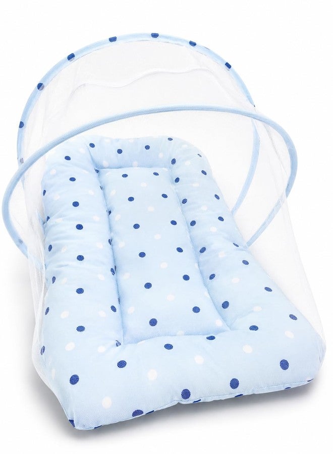 DADDY - G DADDY G 3-in-1 Baby & Sleeping Bag for Newborn | Portable Cotton Baby Bedding Set | Unisex Carry Nest & Baby Holder for New Born | Soft & Lightweight Infant Sleep Bag (Net Bed Blue Dot) - Image 1