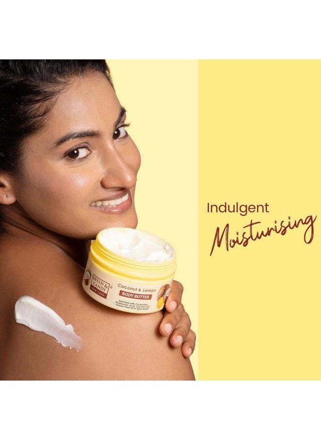 BRYAN & CANDY Coconut & Lemon Body Butter Ph 5.5 For 72Hrs Moisturization. Enriched With Ceramides Hyaluronic Acid Virgin Coconut Oil & Shea Butter; Nonsticky Moisturizer For Women & Men(200Gm)  - Image 5