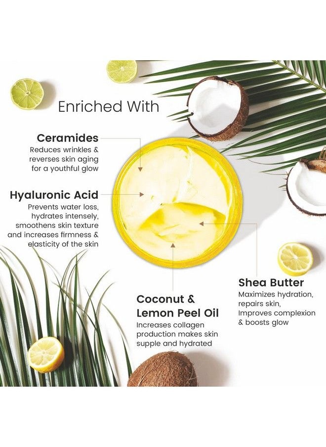 BRYAN & CANDY Coconut & Lemon Body Butter Ph 5.5 For 72Hrs Moisturization. Enriched With Ceramides Hyaluronic Acid Virgin Coconut Oil & Shea Butter; Nonsticky Moisturizer For Women & Men(200Gm)  - Image 3