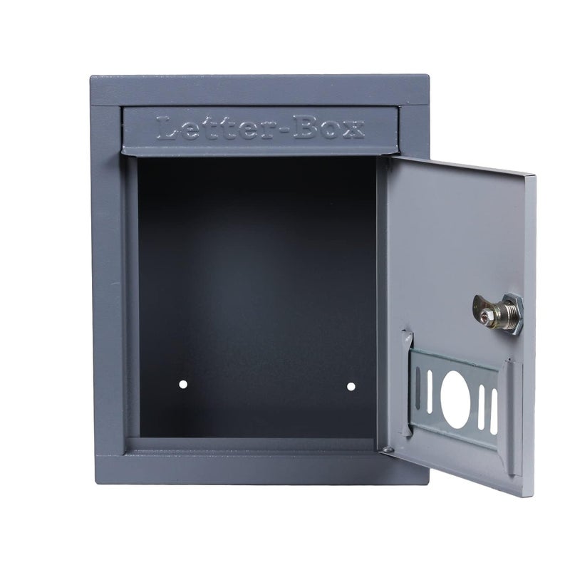 Boniry Boniry All in One Multipurpose Use Box A4 Size Metal Letter BoxMail BoxSuggestion BoxPost BoxComplaint BoxDonation Box HomeOffice with Lock Table Top Or Wall Mount Grey - Image 5