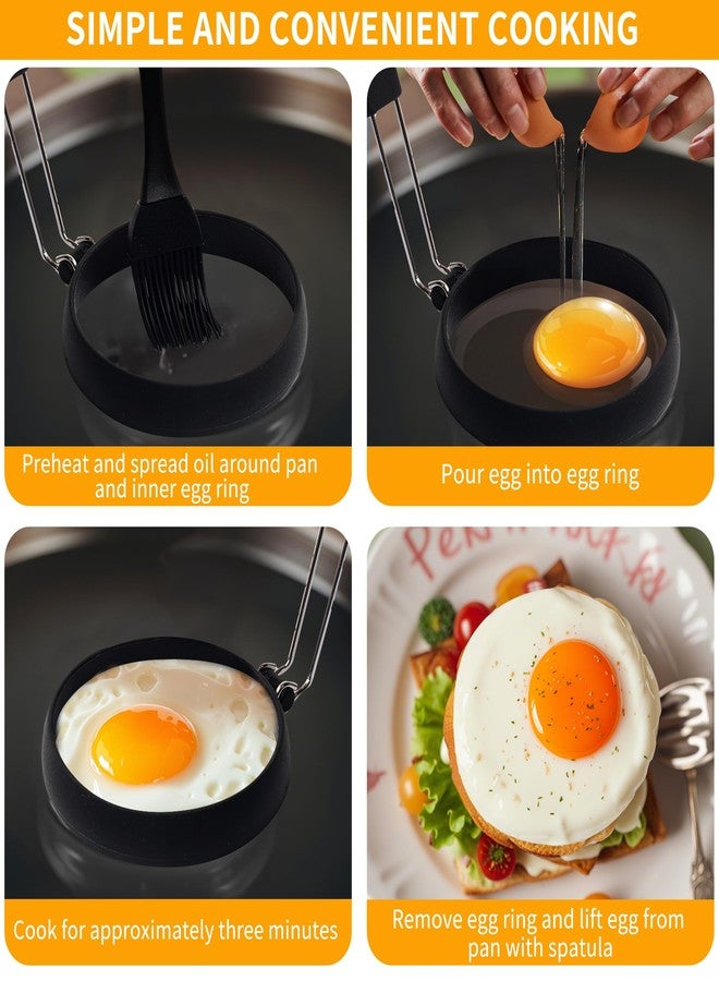 Kitchen Essentials Silicone Egg Rings Set With Internal Nylon Support, 4-Pack, Round Cooking Molds for Pancakes, Eggs, and other pan fried dishes. - Image 3