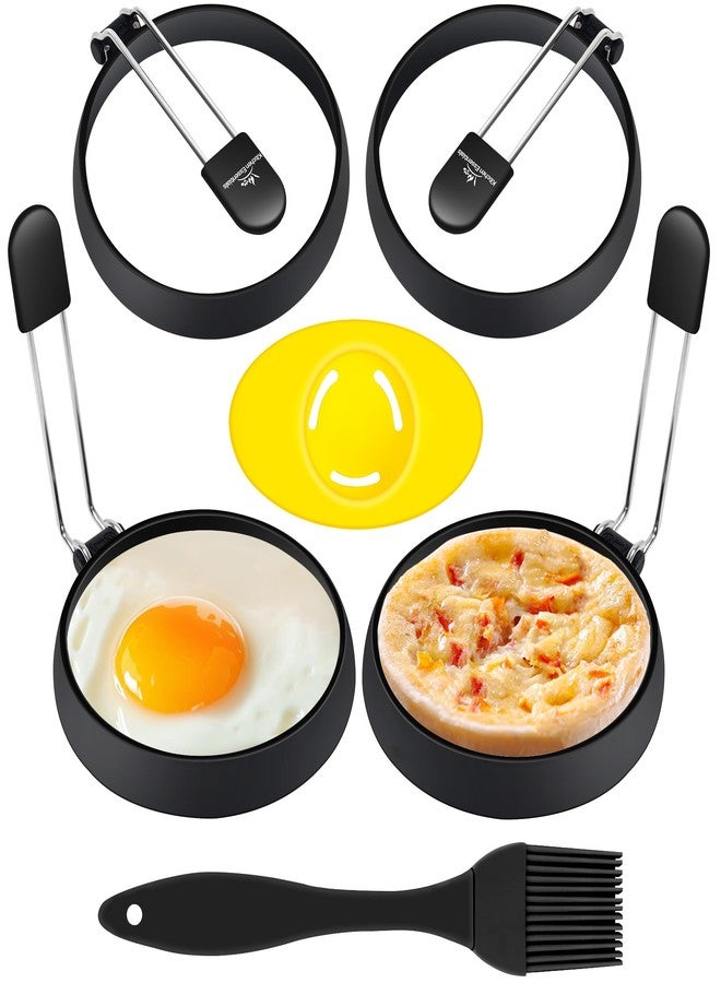 Kitchen Essentials Silicone Egg Rings Set With Internal Nylon Support, 4-Pack, Round Cooking Molds for Pancakes, Eggs, and other pan fried dishes. - Image 1