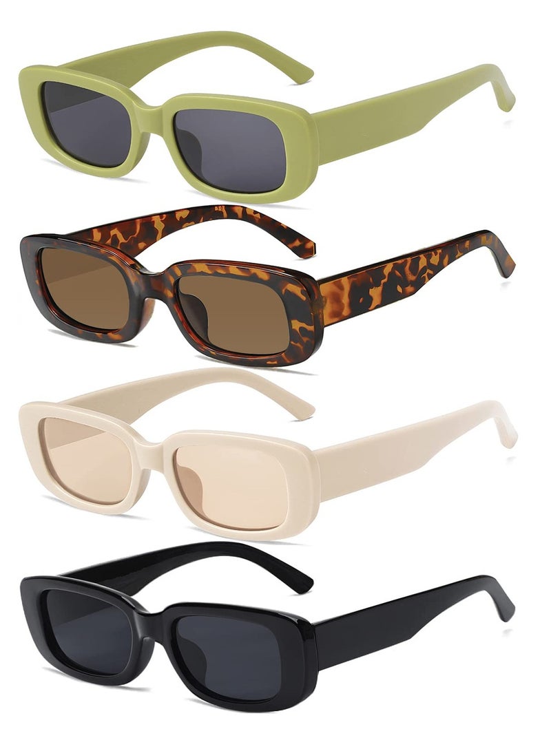 SYOSI Retro Rectangle Sunglasses Women and Men Vintage Small Square Sun Glasses Protection Glasse, UV400 Protection Glasse, Vintage Driving Glasses 90’s Fashion Narrow Square Frame - Image 1