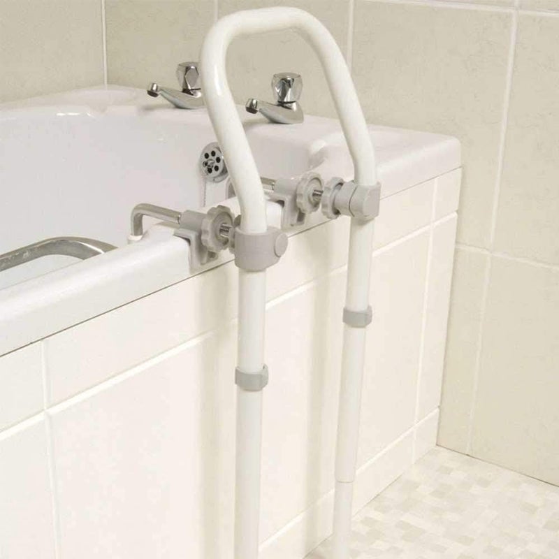 NRS Healthcare Height Adjustable Swedish Bath Rail White - Image 2