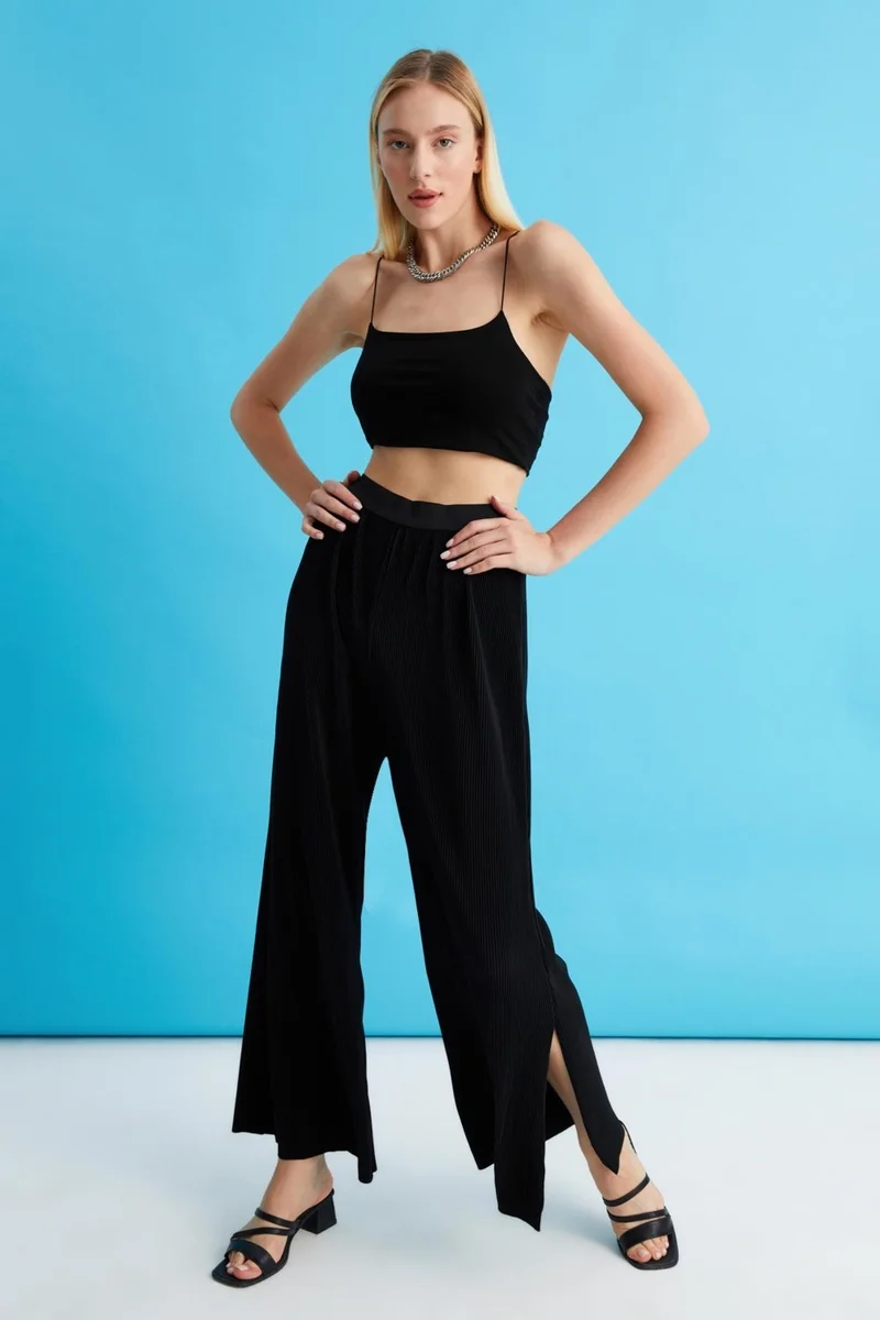Alexander Gardi Slit High Waist Trousers (B22-118B)