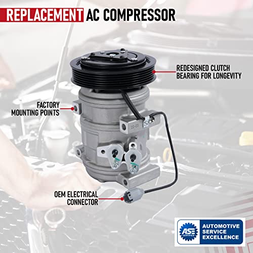 AA Ignition Automotive AC Compressor - Compatible with Acura & Honda Vehicles - MDX, TL, Accord, Odyssey, Pilot & Ridgeline - Replaces 38810RCAA01, 10736C, 639318 - HVAC Air Conditioning Compressor - Image 4
