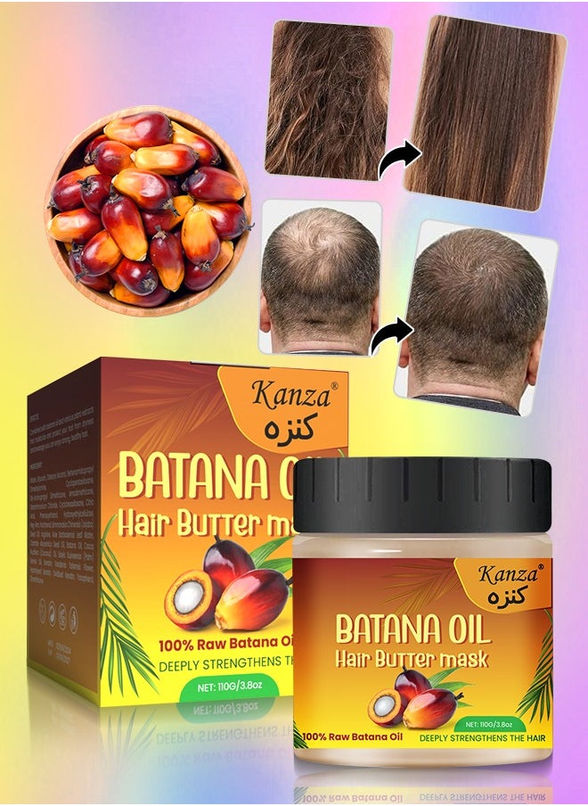 Kanza 110g Batana Oil Hair Butter Mask Natural 100% Raw Batana Oil Hair Mask Deeply Strengthens Hair Moisturizes and Protect from Dryness Prevent Breakage Nourishing Hair Treatment Mask  - Image 1