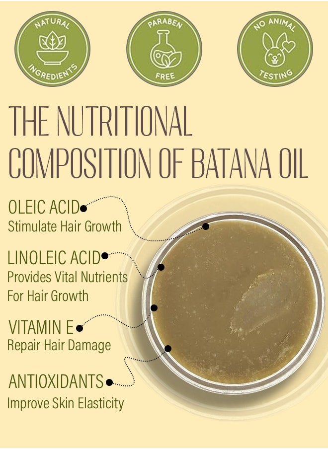 Kanza 110g Batana Oil Hair Butter Mask Natural 100% Raw Batana Oil Hair Mask Deeply Strengthens Hair Moisturizes and Protect from Dryness Prevent Breakage Nourishing Hair Treatment Mask  - Image 3