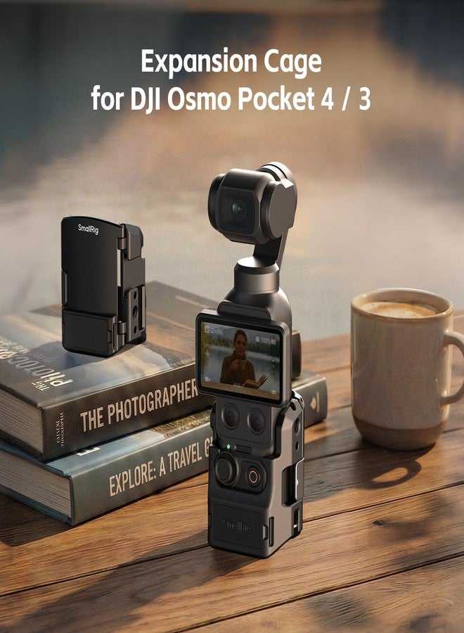 SmallRig Pocket 4/3 Aluminum Cage Expansion Adapter Accessories for DJI Osmo Pocket 4/3, with 1/4"-20 Holes for Side Handle, Cold Shoe Mount, Bidirectional Magnetic Quick Release Interfaces - 6002 - Image 2