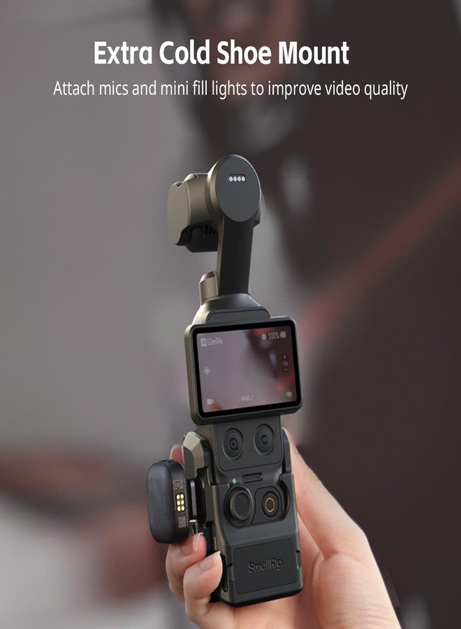 SmallRig Pocket 4/3 Aluminum Cage Expansion Adapter Accessories for DJI Osmo Pocket 4/3, with 1/4"-20 Holes for Side Handle, Cold Shoe Mount, Bidirectional Magnetic Quick Release Interfaces - 6002 - Image 5