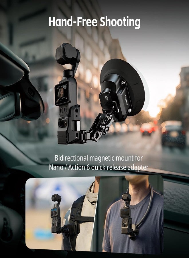 SmallRig Pocket 4/3 Aluminum Cage Expansion Adapter Accessories for DJI Osmo Pocket 4/3, with 1/4"-20 Holes for Side Handle, Cold Shoe Mount, Bidirectional Magnetic Quick Release Interfaces - 6002 - Image 3