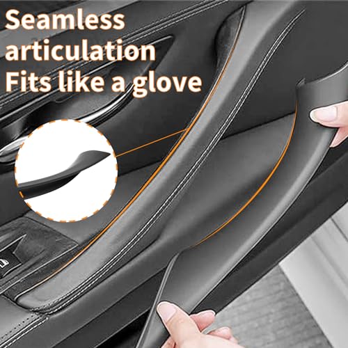 BJchiwu 7pcs No-Remove Interior Door Pull Handle Sticky Cover for BMW 5 Series F10/F11 520,523,525,528,530,535 (2010-2016) Fits Driver & Passenger Side Window Switch Armrest Panel (Black) - Image 4