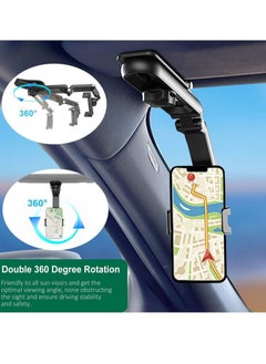 OULIYO Car Phone Holder for Sun Visor, 1080° Rotatable Sun Visor Car Phone Mount Foldable Dashboard Phone Holder for Car, Universal Adjustable Spring Clip Car Cell Phone Stand for All Phone  - Image 4