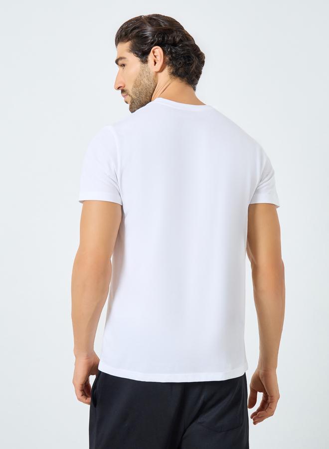 Styli White Regular Fit Embroidered Chest T-Shirt - Image 5