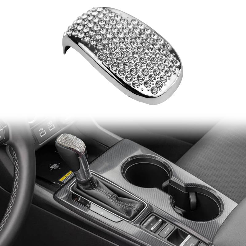 KEEGTBOX Gear Shift Knob Cover Trim car Interior Accessories Black Gear Shifter Knob Cover Compatible with Honda Civic Sedan 2022 Accord 10th 2018 2019 2020 2021 Bling - Image 2