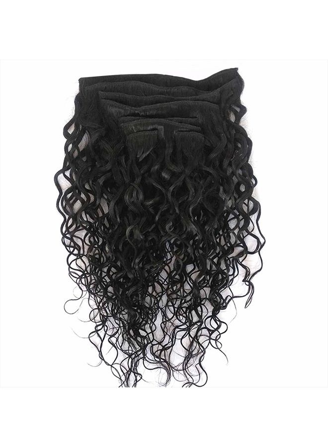 Doren Deep Curly Clip In Human Hair Extensions for Women 8Pcs 20Clips 120g Brazilian Remy Wavy Curly Hair Natural Color 24 Inches - Image 3