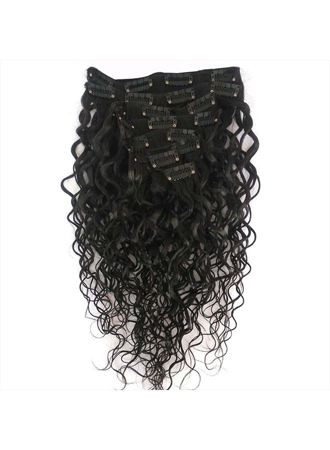 Doren Deep Curly Clip In Human Hair Extensions for Women 8Pcs 20Clips 120g Brazilian Remy Wavy Curly Hair Natural Color 24 Inches - Image 2