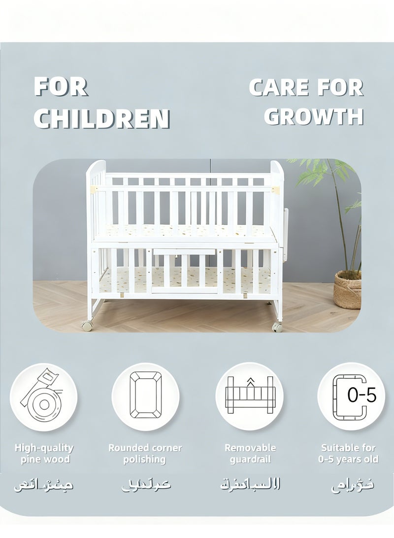 WEMART 2 In 1 Baby Crib, Portable Playard, Foldable Travel Bed Playpen, Travel Crib Nursery Center for Infant with Comfortable Mattress and Carry Bag - Image 3