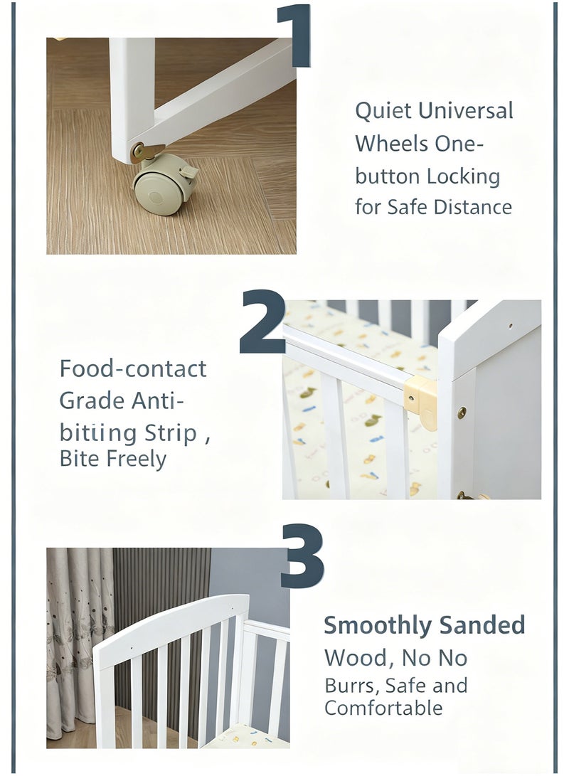 WEMART 2 In 1 Baby Crib, Portable Playard, Foldable Travel Bed Playpen, Travel Crib Nursery Center for Infant with Comfortable Mattress and Carry Bag - Image 5