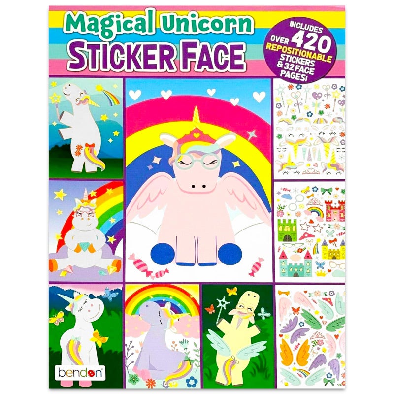 Bendon Magical Unicorn Sticker Book, 420 Stickers, 32 Unicorn Pages, Arts & Crafts, Kids Party Supplies - Image 1