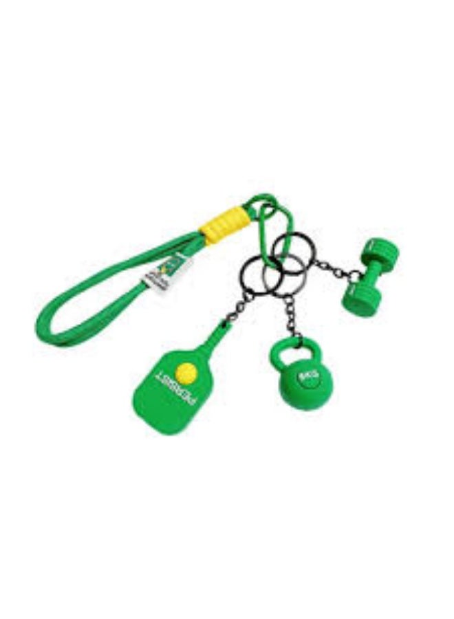 Multifunctional sports keychain featuring gym equipment and motivational designs (Green) - Image 5