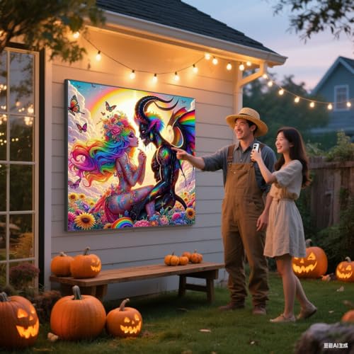 ijbnhd Diamond Art Kits for Adults, 5D Angel and Devil Diamond Painting Kits for Adults, DIY Full Drill Angel Gem Art Crystal Rhinestone for Wall Home Decor 14X14inch - Image 4