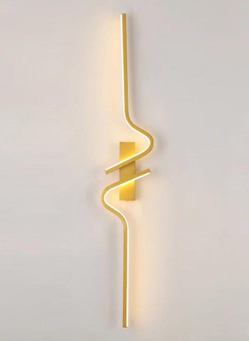 LOOPITYS Wall lamp, bracket lamp (120cm, gold, right side, three color temperature adjustable from 3000K to 6000K) LED wall lamp, simple bedroom bedside wall lamp, living room TV sofa home decoration background wall lamp - Image 3