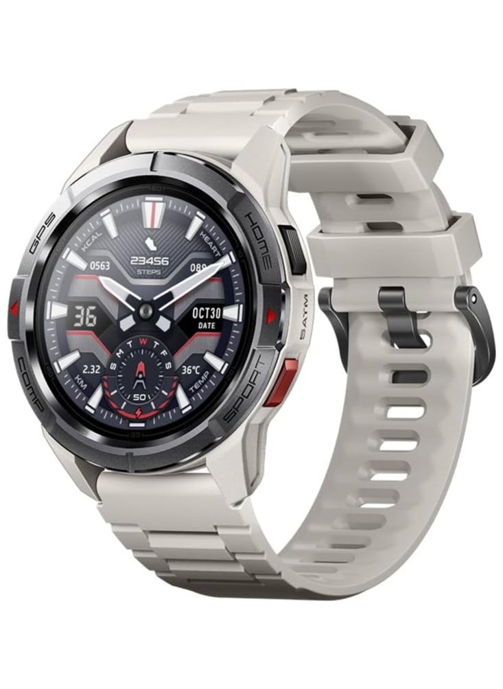 Mibro - GS Active Smartwatch 1.3 Inch AMOLED Display GPS Global Positioning System 10 Axis Motion Senor Seek Beats Seek Beats Exercise Algorithm 24-Hour Health Management Dual Strap (white) - Image 1