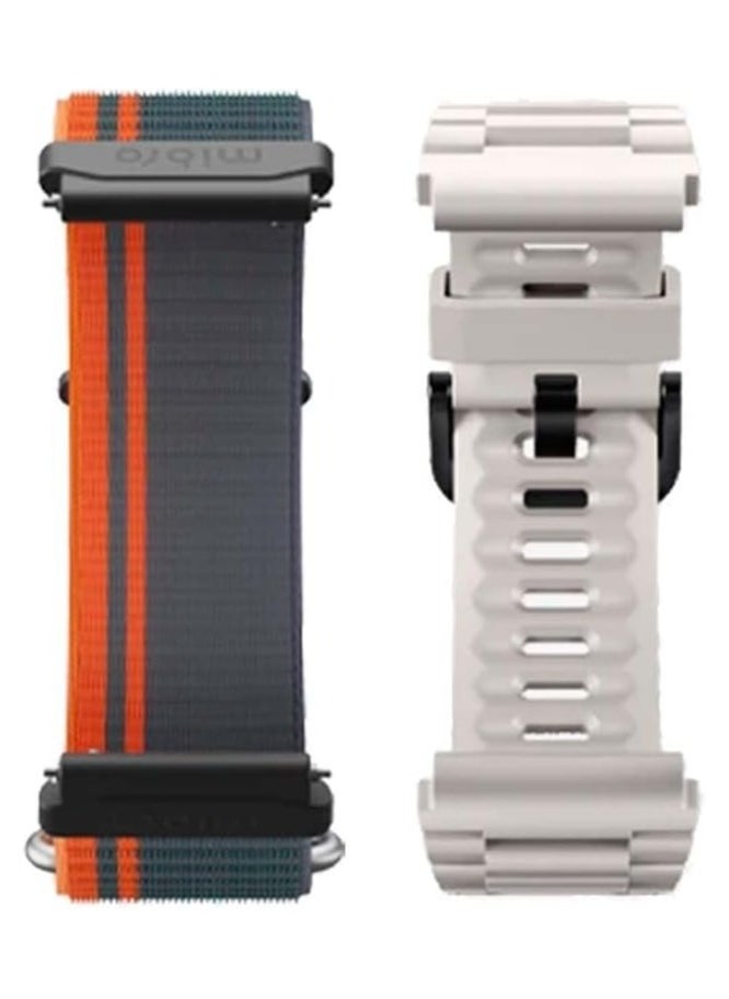 Mibro - GS Active Smartwatch 1.3 Inch AMOLED Display GPS Global Positioning System 10 Axis Motion Senor Seek Beats Seek Beats Exercise Algorithm 24-Hour Health Management Dual Strap (white) - Image 1