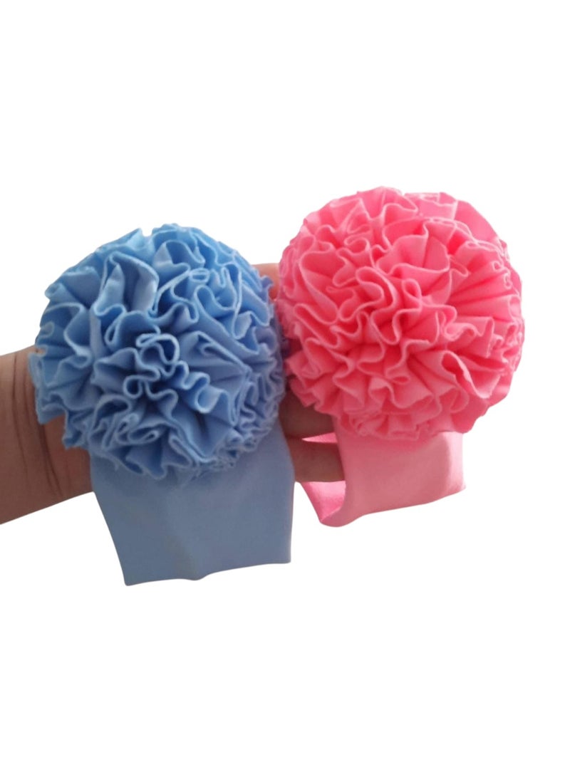 2 Girls' headbands, cotton Lycra, suitable for ages 1 to 10 years