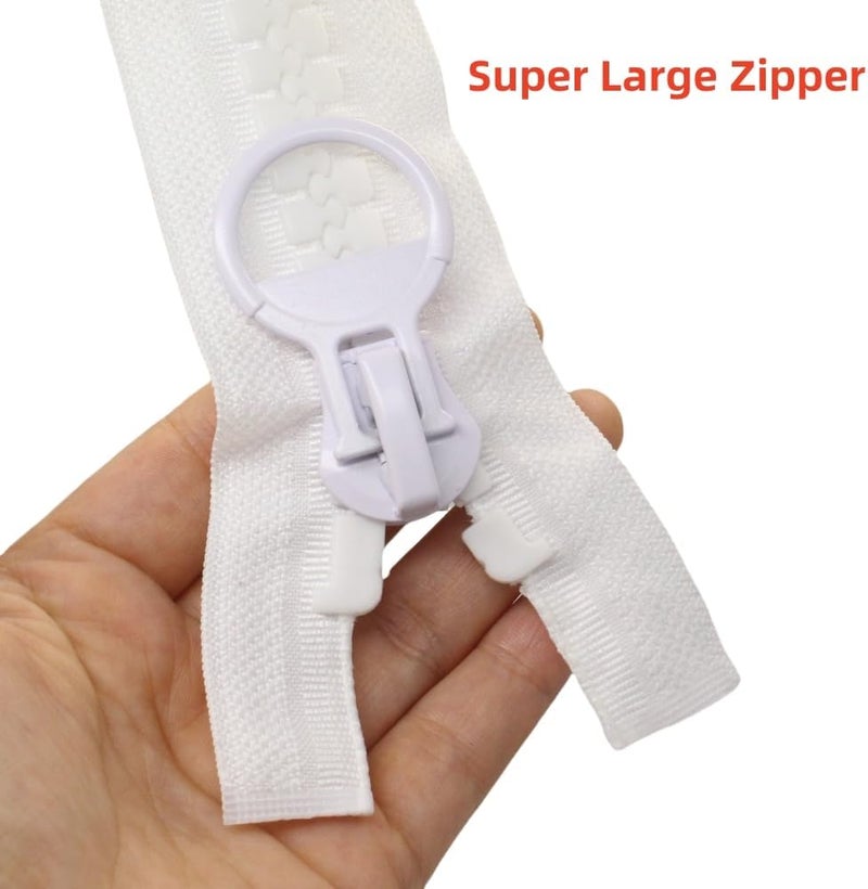 YaHoGa 80cm 20 Super Large Separating Giant Plastic Zippers for Sewing Tents Coats Overcoats Boat Cover Canvas Heavy Duty Huge Resin Vislon Zippers 31 White - Image 2