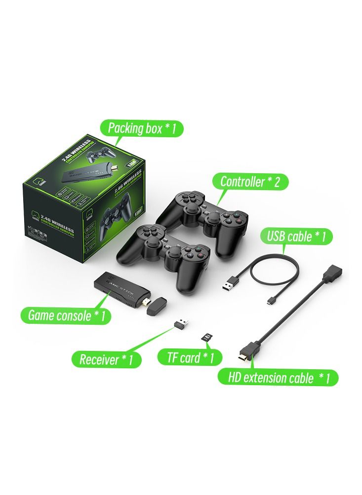 Wireless Retro Game Console  Plug and Play Video Game Stick Built in 10000+ Games 9 Classic Emulators  4K High Definition HDMI Output for TV with Dual 2.4G Wireless Controllers(64G) - Image 2