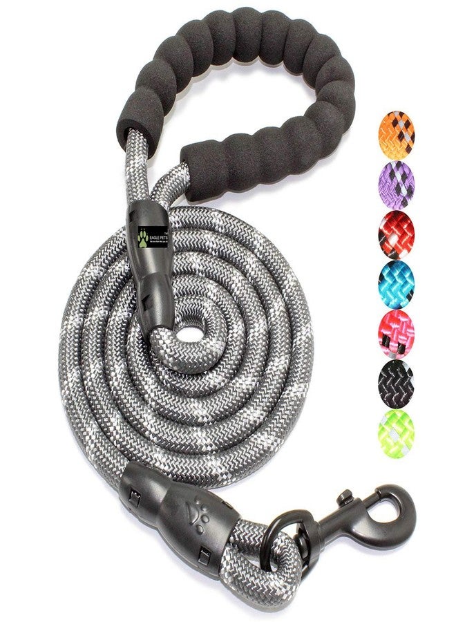 Eagle Pets Reflective Nylon Dog Leash - Durable No-Pull Pet Leash with Soft Padded Handle for Small, Medium & Large Dogs - Night Safety Walking Lead (Grey, 5ft) - Image 2