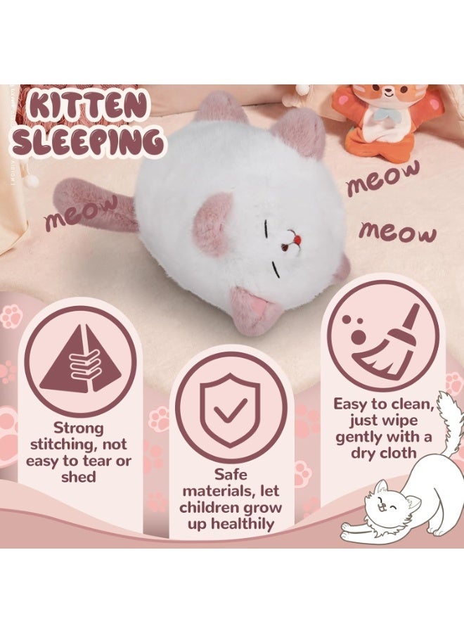 Jimate Interactive Cat Toys for Kids Aged 3-7, Plush Toy Cat That Meows, Blink and Talk, Children's Toy Cat with Pet Waterer, Milk Bottle and Pet Bowl, Creative for Boys and Girls - Image 4