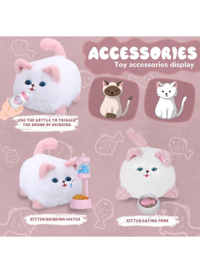 Jimate Interactive Cat Toys for Kids Aged 3-7, Plush Toy Cat That Meows, Blink and Talk, Children's Toy Cat with Pet Waterer, Milk Bottle and Pet Bowl, Creative for Boys and Girls - Image 5
