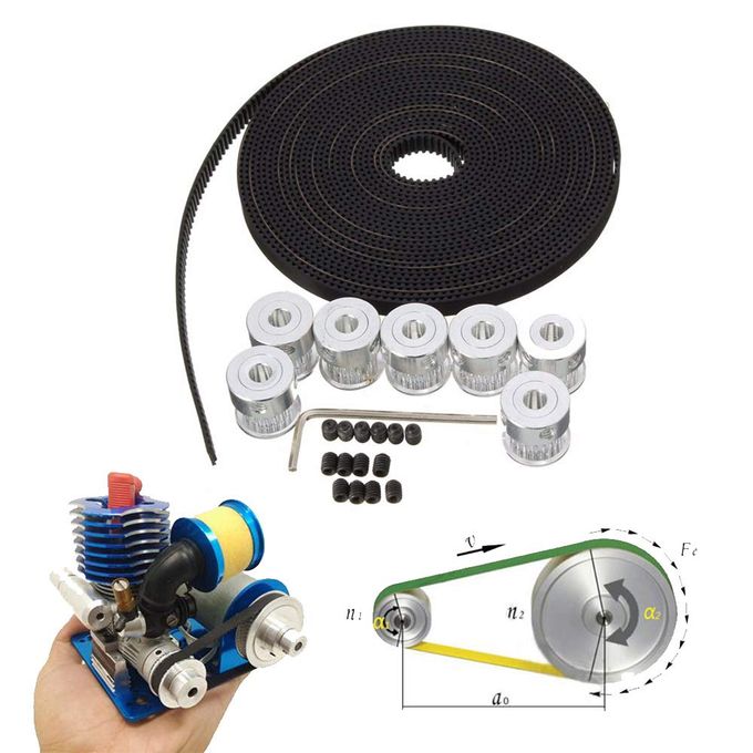 YEEZUGO GT2 Timing Belt Pulley, 8pcs GT2 20Teeth Bore 5mm Timing Pulley Wheel with GT2 5 Meters Rubber Belt and Tensioner by YEEZUGO - Image 5