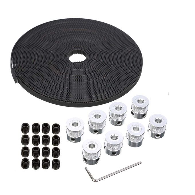 YEEZUGO GT2 Timing Belt Pulley, 8pcs GT2 20Teeth Bore 5mm Timing Pulley Wheel with GT2 5 Meters Rubber Belt and Tensioner by YEEZUGO - Image 4