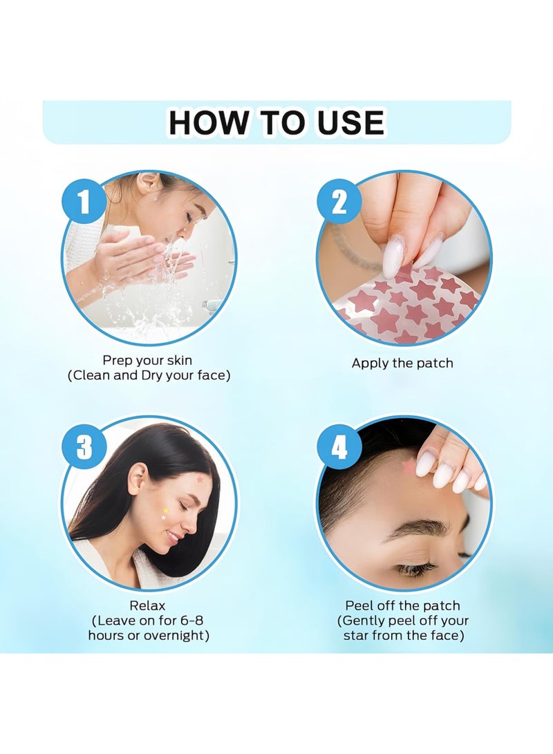 Star Pimple Patches for Face Acne Patches - Star Shape, Acne Patches 5 Colors 3 Sizes 480 Count, Mighty Pimple Patches Cute Pimple Stickers for Blemish Protection tools Kit - Image 5