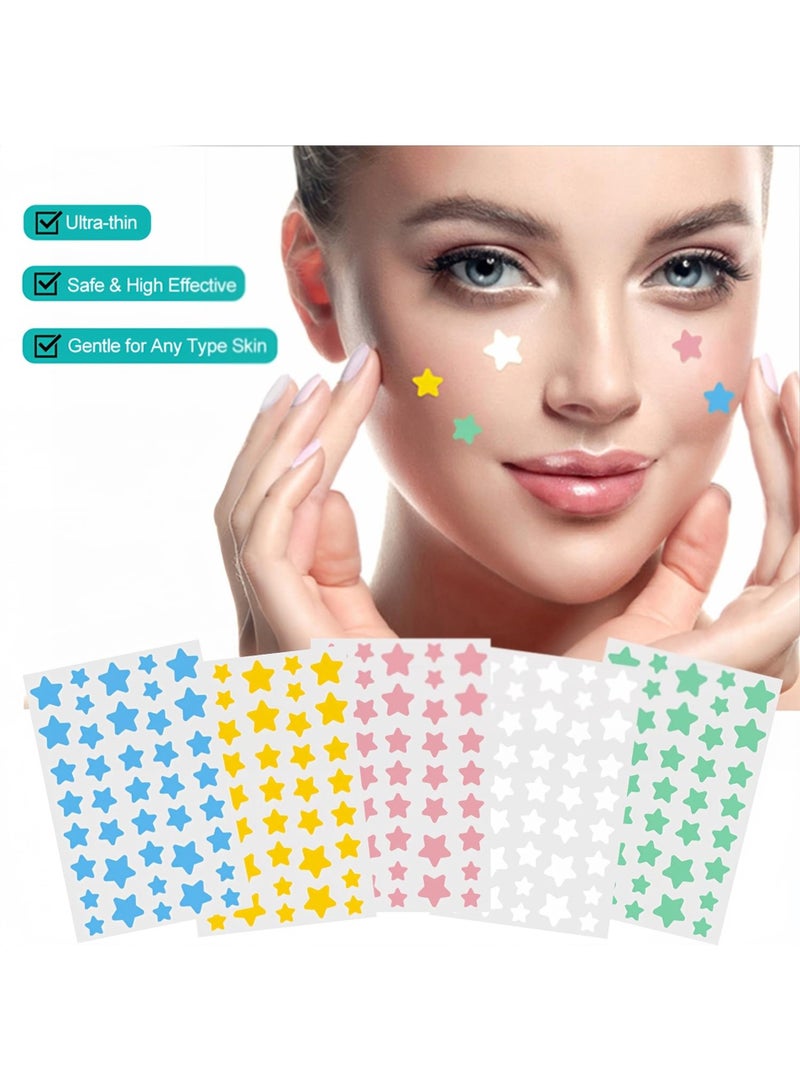 Star Pimple Patches for Face Acne Patches - Star Shape, Acne Patches 5 Colors 3 Sizes 480 Count, Mighty Pimple Patches Cute Pimple Stickers for Blemish Protection tools Kit - Image 3