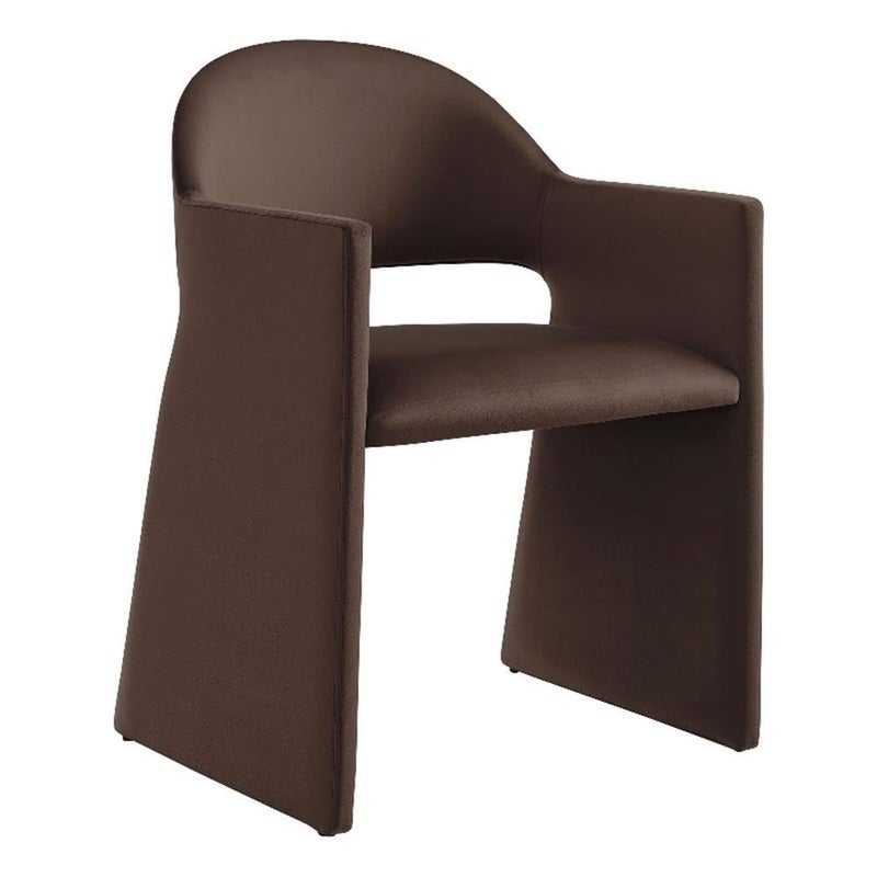 Modway Talia Performance Velvet Dining Armchair in Chocolate Brown